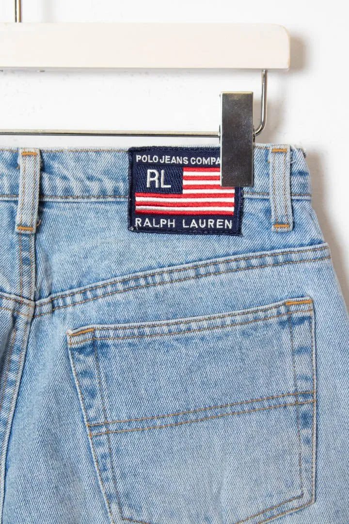 Women's Ralph Lauren Polo Jeans Wide Leg High Waisted Denim Jeans (8)