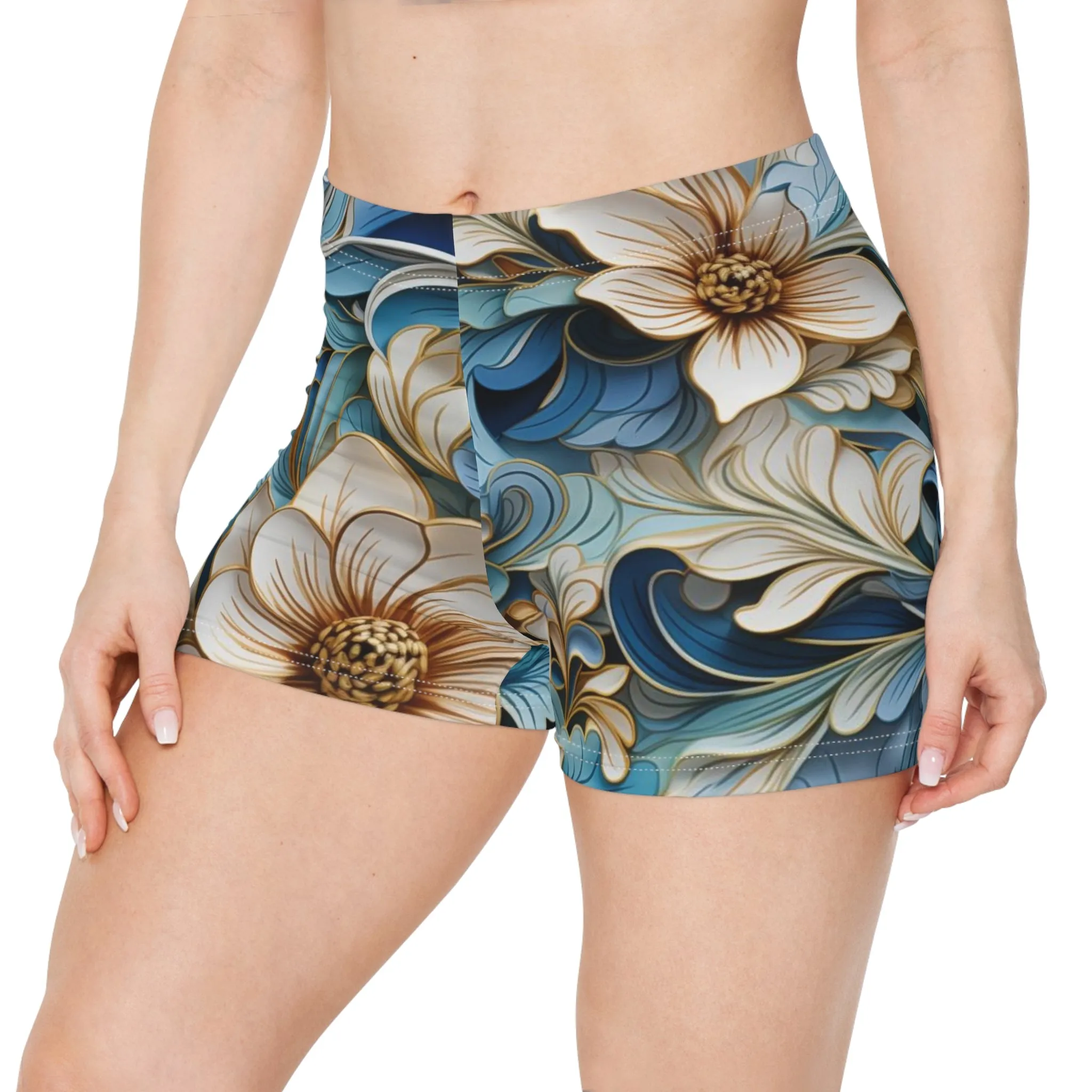 Workout Shorts - Mirabel Garudasana Paisley