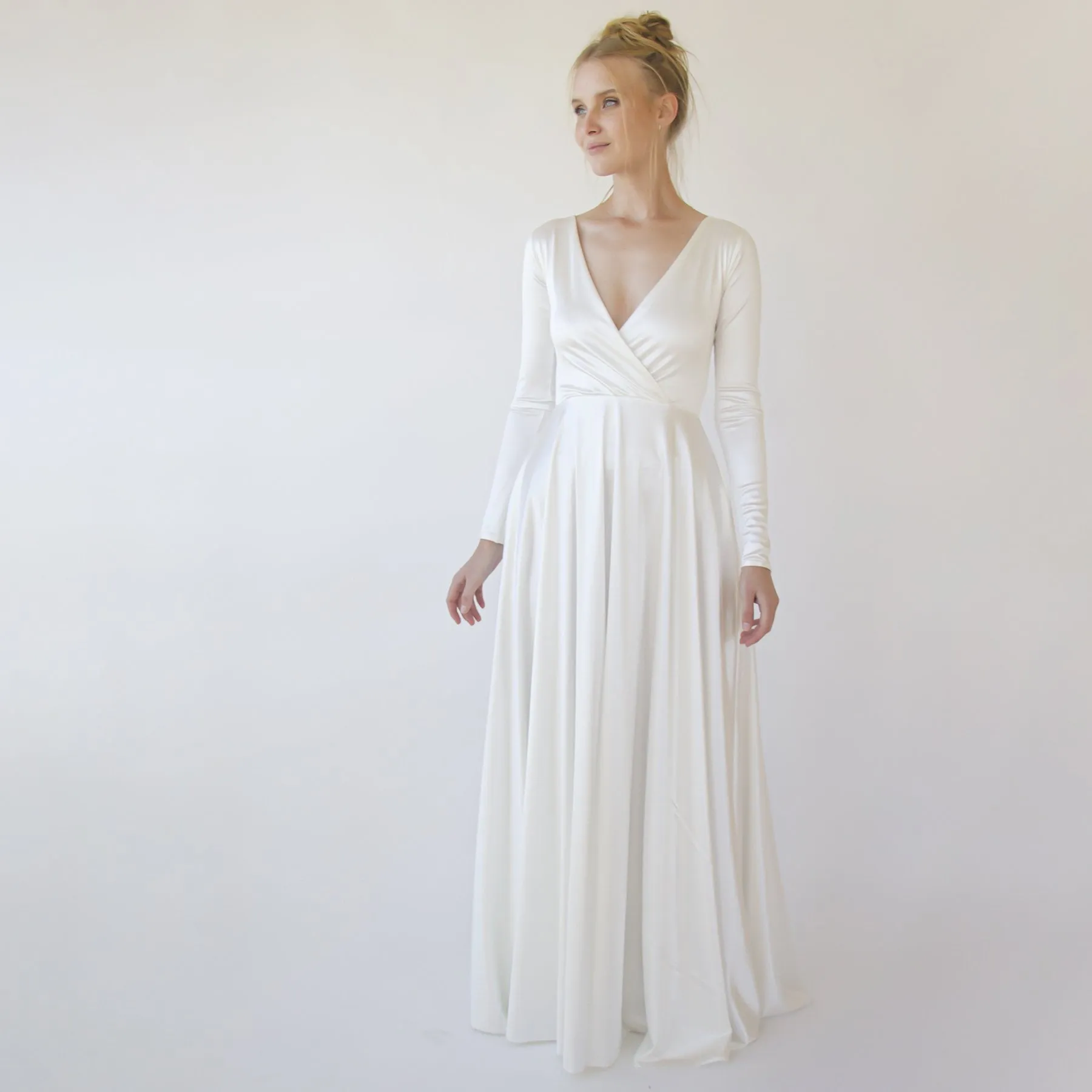 Wrap Modern Wedding Dress #1347