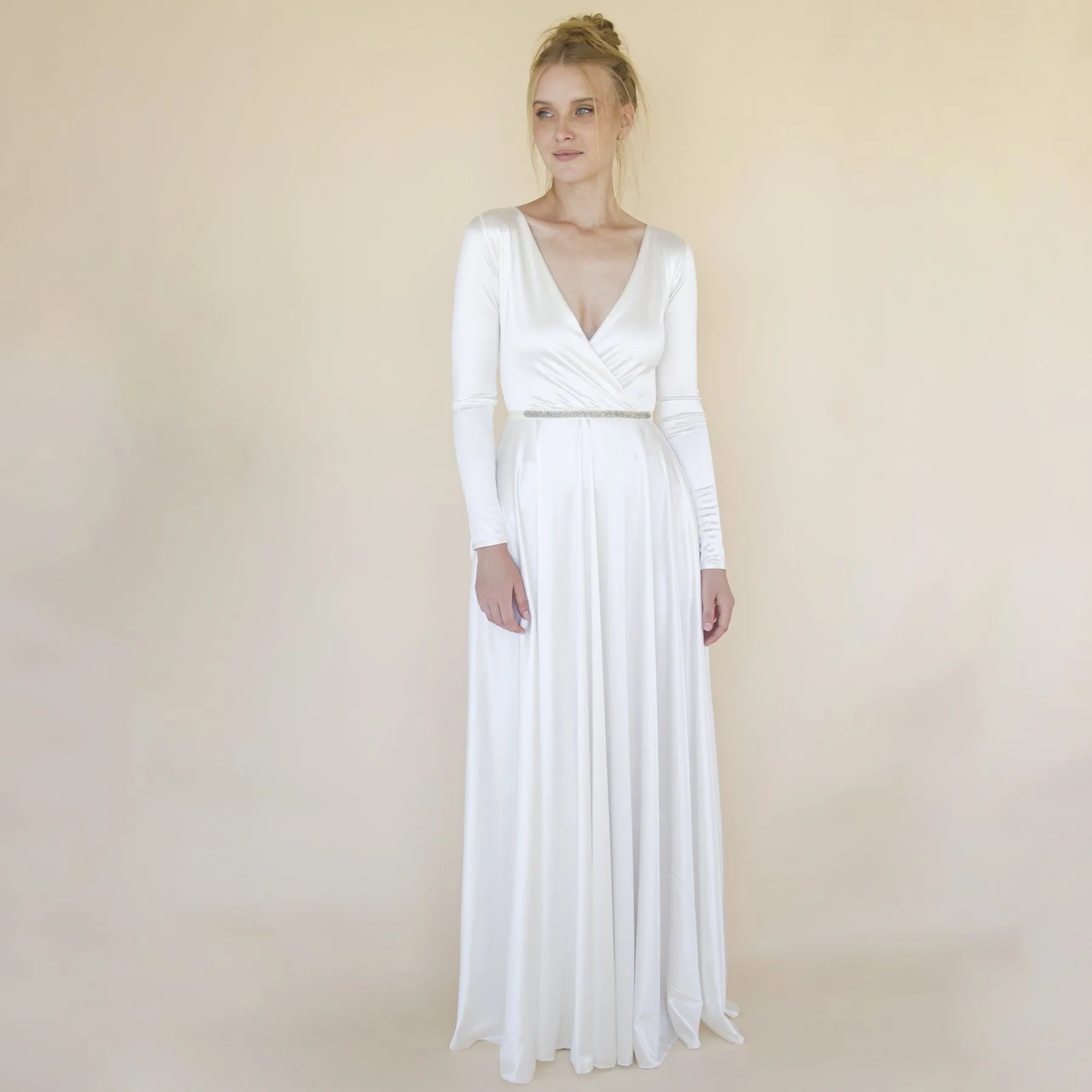 Wrap Modern Wedding Dress #1347