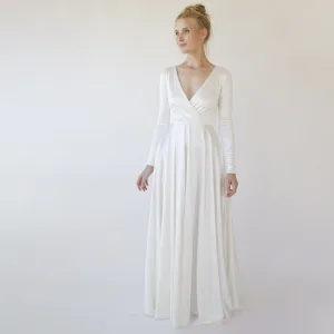 Wrap Modern Wedding Dress #1347