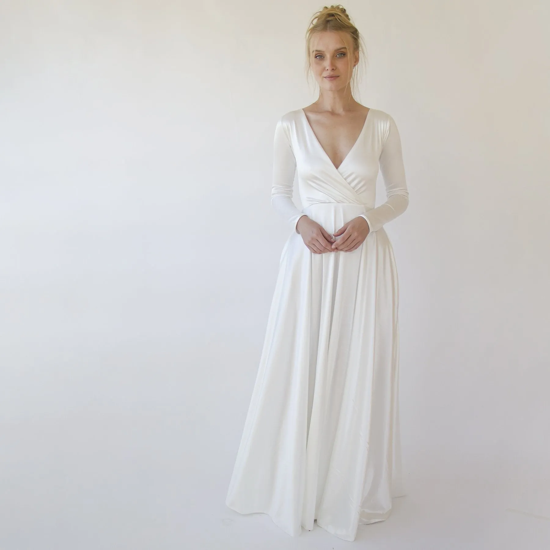Wrap Modern Wedding Dress #1347