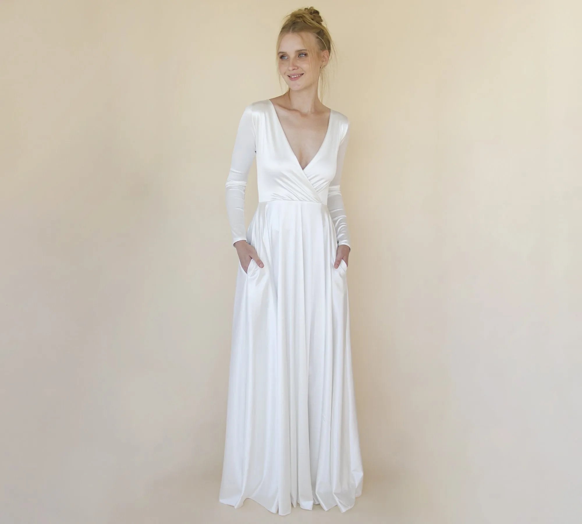 Wrap Modern Wedding Dress #1347