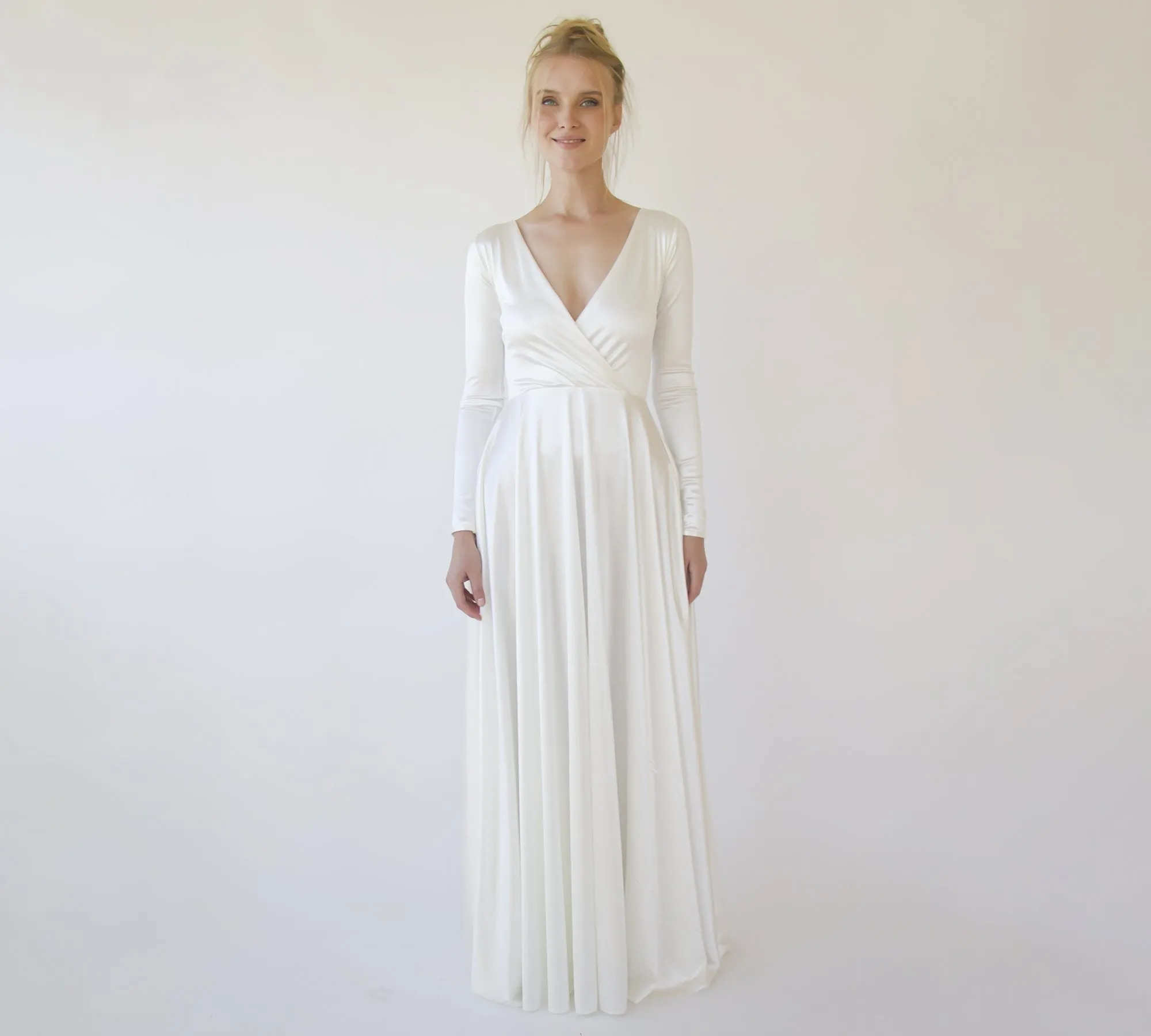 Wrap Modern Wedding Dress #1347