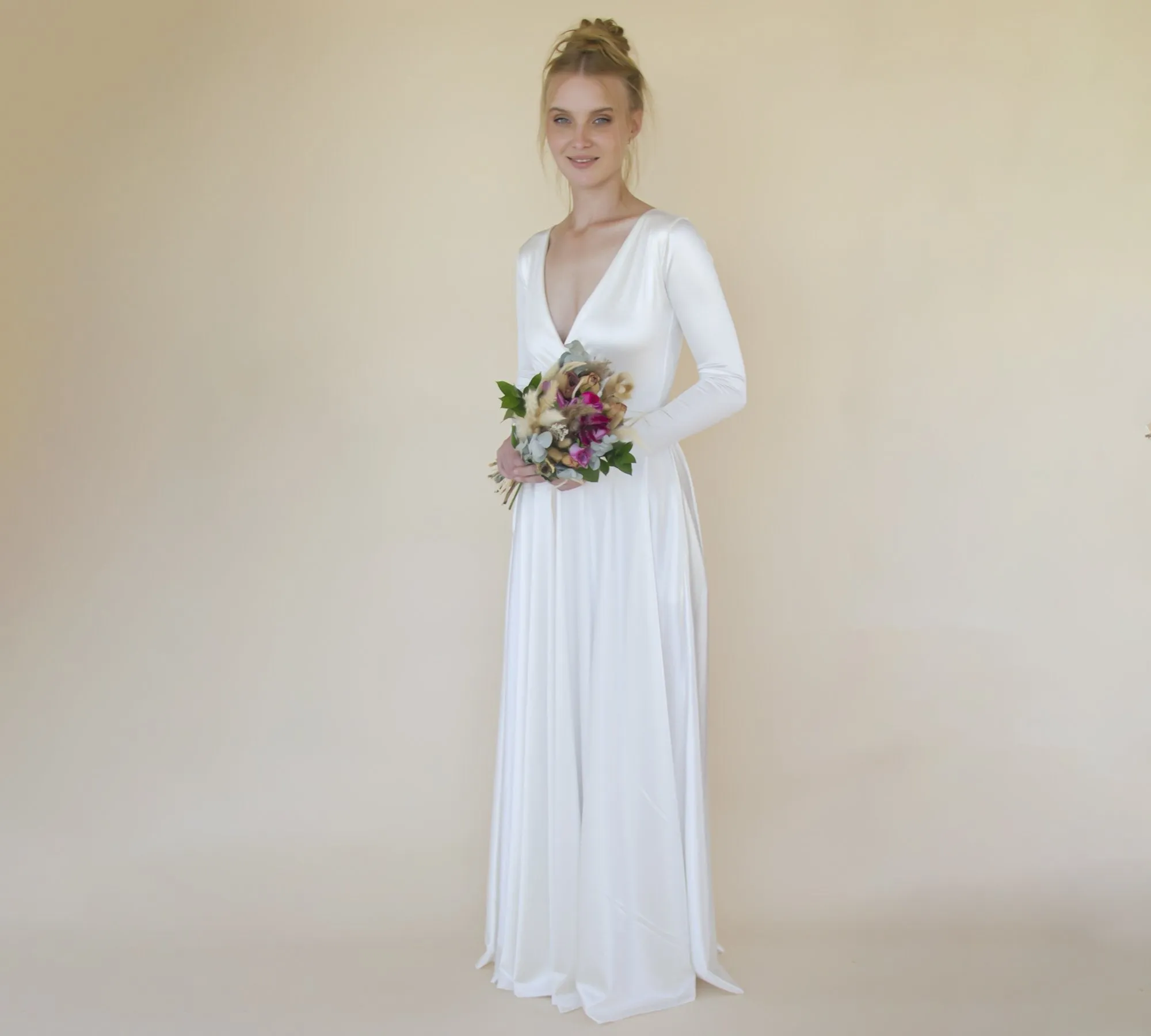 Wrap Modern Wedding Dress #1347