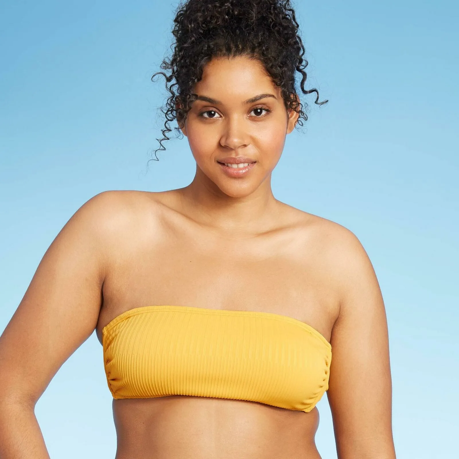Xhilaration Women's Ribbed Bandeau Bikini Top