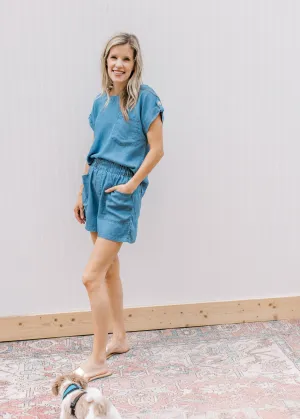 XZ Blue Chambray Short Set