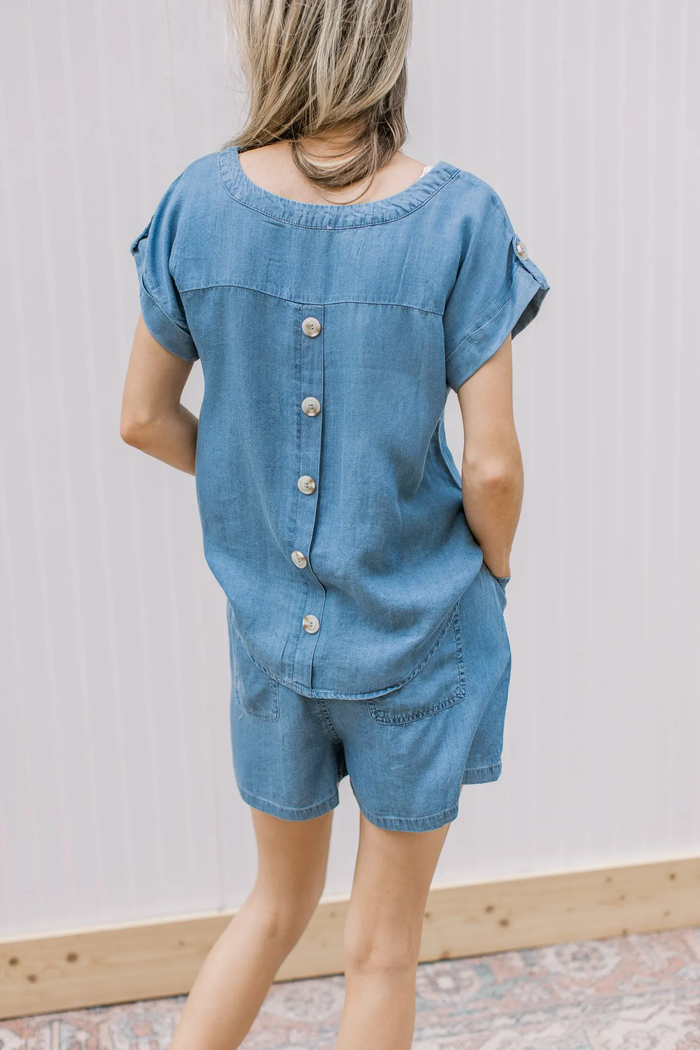 XZ Blue Chambray Short Set