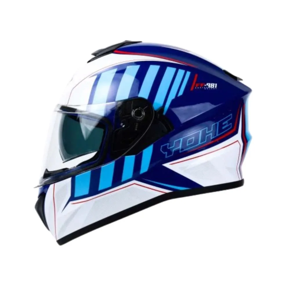 YOHE 981 Shinny White/Blue/Red Gloss Helmet