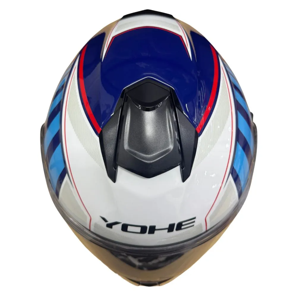 YOHE 981 Shinny White/Blue/Red Gloss Helmet