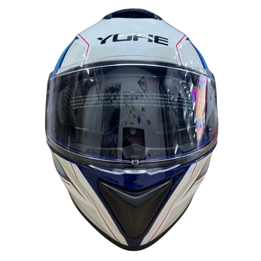 YOHE 981 Shinny White/Blue/Red Gloss Helmet
