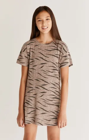 Z Supply Girls Delta Zebra Dress - Frappe