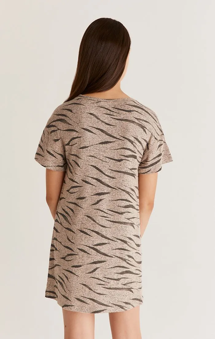 Z Supply Girls Delta Zebra Dress - Frappe